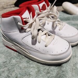 Kids White and Red Sneakers